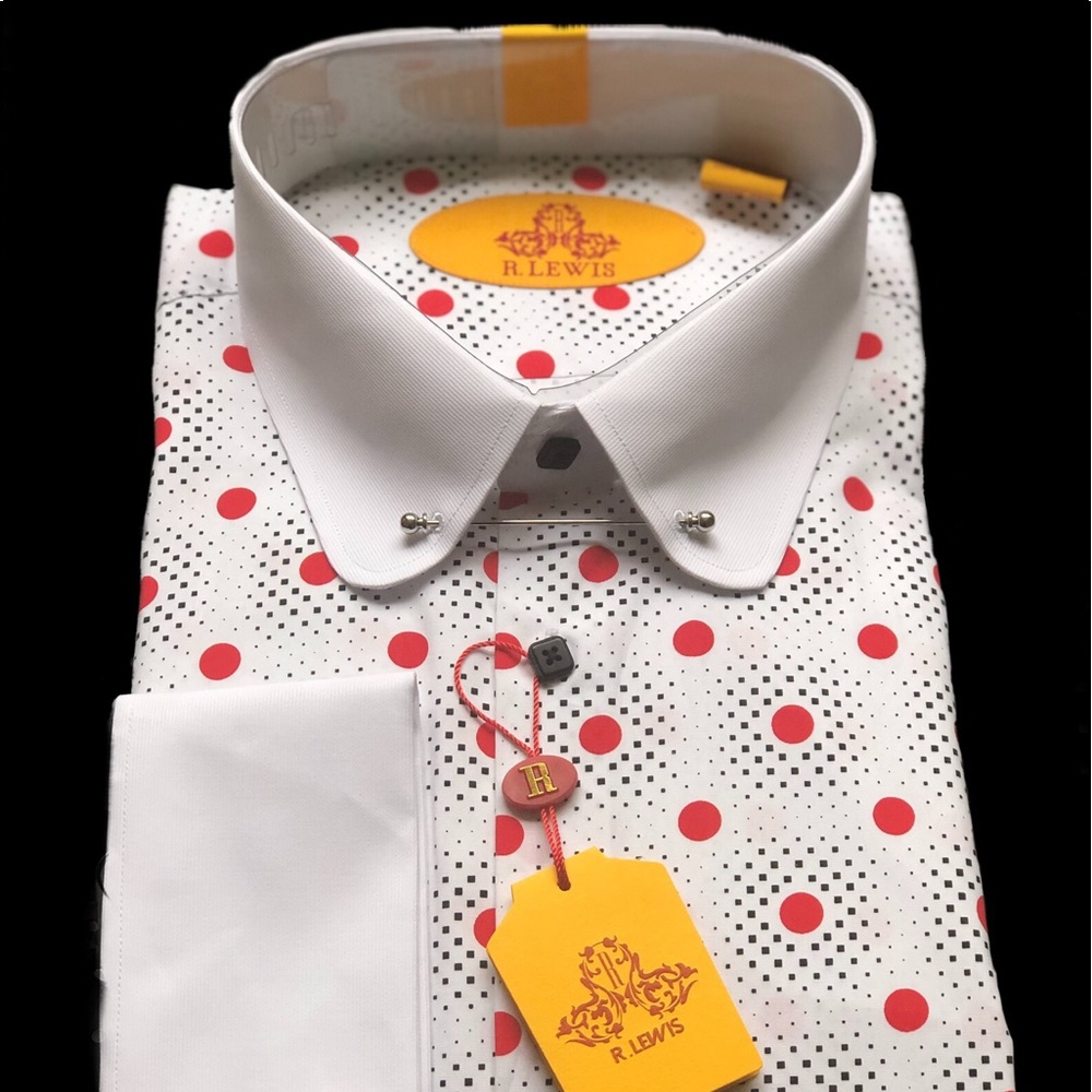 Premium luxury men’s bar pin collar shirt